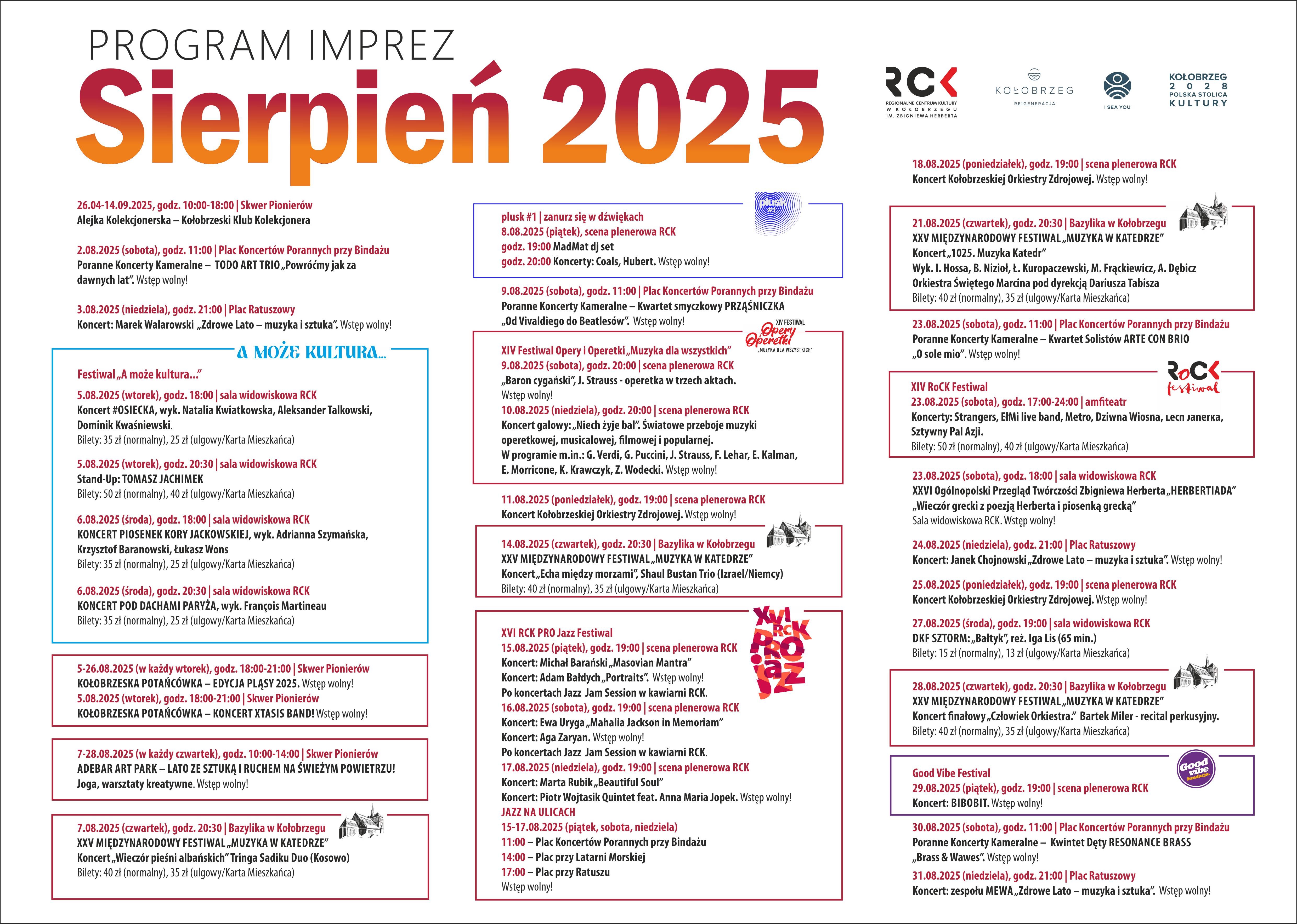 Kulturalny sierpień 2025 z RCK