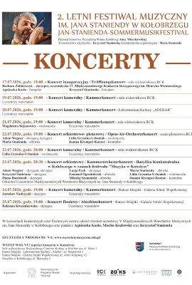 2. Letni Festiwal Muzyczny im. Jana Staniendy w Kołobrzegu